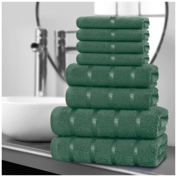 8pcs Egyptian Cotton Towel Set | Quick-Drying & Highly Absorbent | Includes 4 Face, 2 Hand, 2 Bath Towels | Sophisticated Boston Design | 15 Elegant Colours | Machine Washable - Image 5