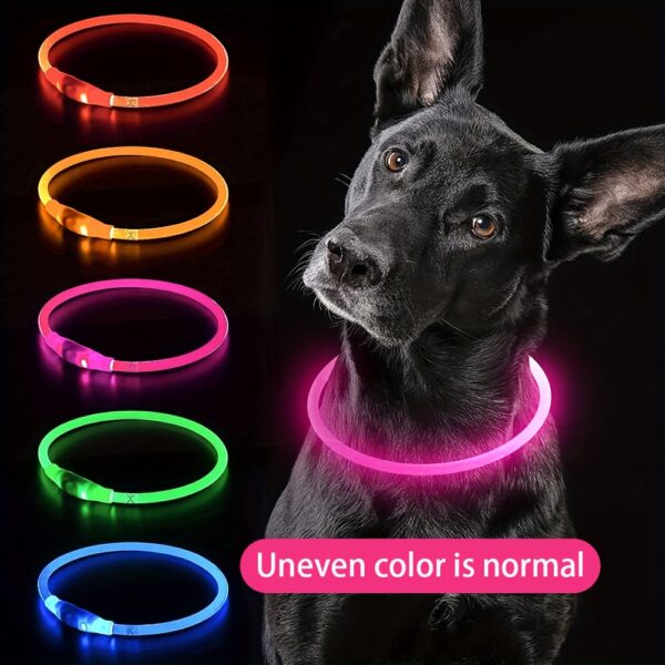 [USB Rechargeable LED Dog Collar] Pet Dog LED Light Collar Whole Luminous At Night Anti-loss USB Rechargeable Dog Collar - Image 11