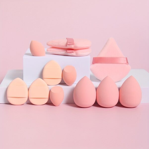 12pcs All-Purpose Makeup Sponge Set, Consisting of 3 Loose Powder Puffs, 3 Mini Air Cushion Puffs, 3 Beauty Eggs And 3 Mini Beauty Eggs. Foundation Blending Beauty Sponges, Liquid, Cream And Powder Flawless, Latex-Free Wet And Dry Foundation Makeup Cream, - Image 13