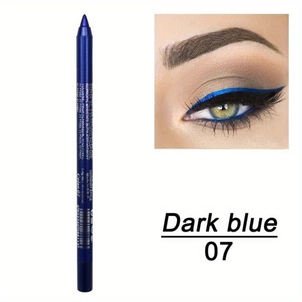 14-Color Colourful Eyeliner Pen, High Pigmented Pearly Glitter Shimmer Metallic Finish, Smokey Punk Gothic Style Eyeliner, Long Lasting Waterproof Eyeliner Stick For Music Festival - Image 12