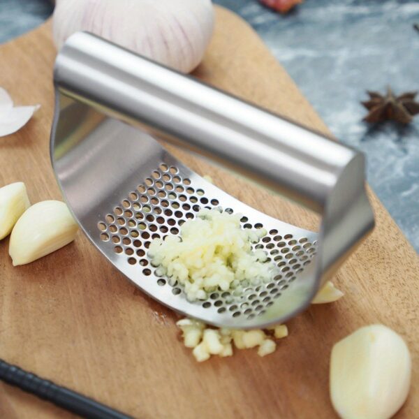 1pc, Garlic Press, Stainless Steel Garlic Press, Rocker Metal Garlic Mincer, Washable Garlic Crusher, Kitchen Garlic Chopper, Garlic Masher, Kitchen Stuff, Kitchen Gadgets Kitchen Accessories - Image 25