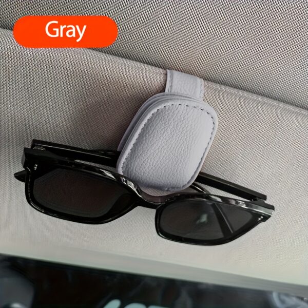 [1pcs Universal Sun Visor Glasses] 1pc Universal Car Sun Visor Glasses Clip, Pu Material, Auto Eyeglasses Holder, Vehicle Interior Accessories, Eyewear Storage Bracket - Image 9
