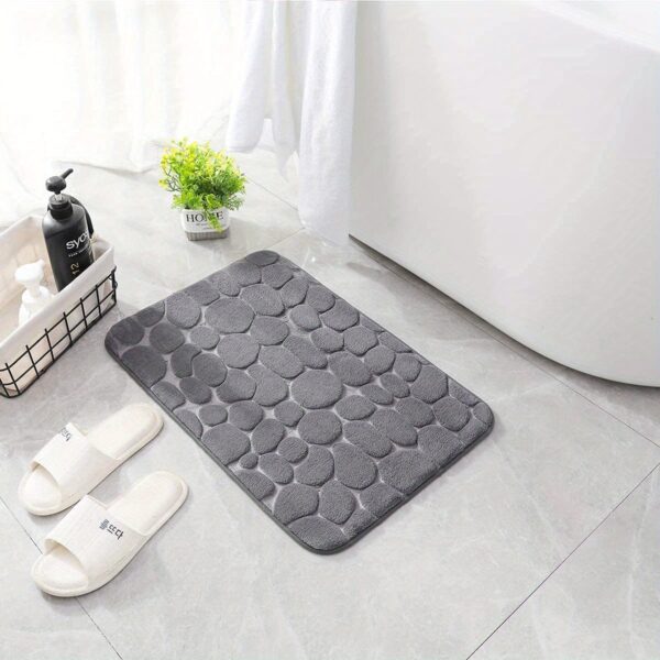 1pc Soft and Comfortable Memory Foam Bath Rug with Cobblestone Embossment - Rapid Water Absorbent and Washable - Non-Slip - Perfect for Shower Room and Bathroom Accessories, Bathroom decorations, kitchen Area Rugs, bedrooom, Bathroom Accessories - Image 25