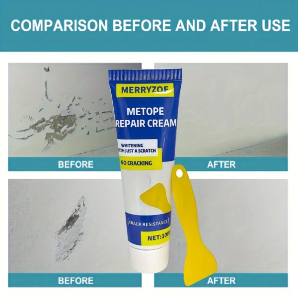 Wall Repair Paste Wall Repair Kit, with Scraper, Quickly and Easily Repairs Home Walls, Plaster Dents and Wood Scratches, Wall Patching Paste Surface Repair Paste White Putty Nail Eye Repair, Suitable for Home Wall Repair - Image 9