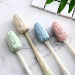 4pcs Colorful PVC Toothbrush Head Covers - Durable, Caps for Electric & Manual Brushes, Perfect for Travel & Daily Use, Multi-Color Pack for One-Size-Fits-Most Brushes, Portable Toothbrush Protection | Visual Appeal Design | Sanitary Brush Cap, Toothbrush