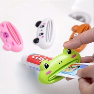 1pc Adorable Frog Cartoon Toothpaste Squeezer - Multi-Functional Plastic Tube Dispenser for Bathroom & Kitchen, Cute Animal Design, Easy-to-Use, Durable Home Gadget, Frog Bathroom Decor