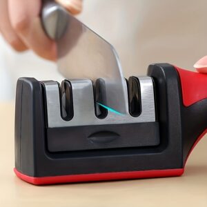 1pc, 3-in-1, Portable Knife Sharpener, Three Stage Knife Sharpener, Manual Knife Sharpener For Powerful Professional Chef's Kitchen, Knife Accessories