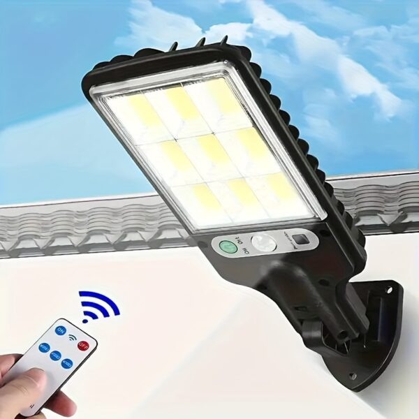 2200W Solar-Powered Outdoor Street Light with Motion Sensor and Remote Control - LED Wall Garden Lamp, Easy Install