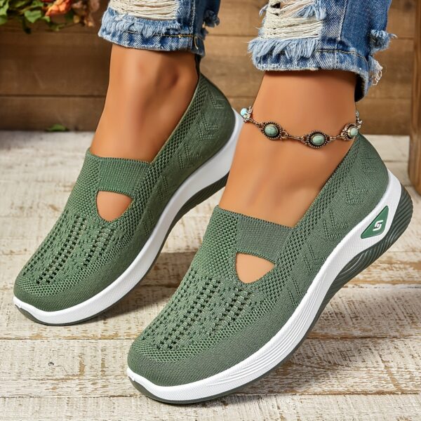 Women's Casual Slip-On Sneakers - Breathable Fabric, EVA Sole, Low-Top Design in Red, Blue, Purple, Gray, Black, Brown - Comfortable All-Season Footwear, Ladies Sneakers - Image 17