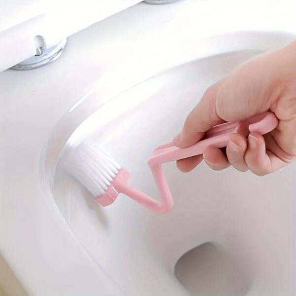 1pc V-shaped Toilet Brush, Small Toilet Brush, No Dead Corner Cleaning Brush, The Household Bathroom Artifact, Can Turn The Toilet Elbow To Hang On The Wall SS - Image 5