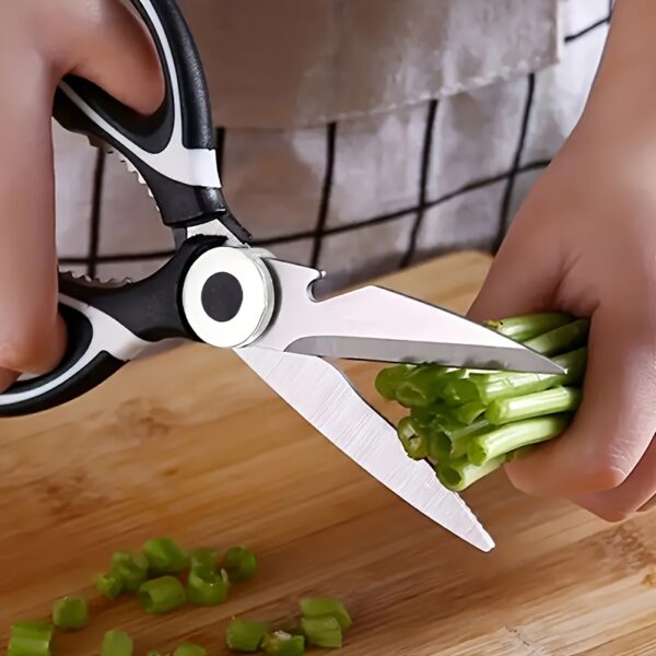 Heavy-Duty Stainless Steel Kitchen Scissors - Multifunctional Food Shears for Duck, Fish, Meat, Chicken Bones, Pizza & Salad - Perfect for BBQs and Home Use - Image 7