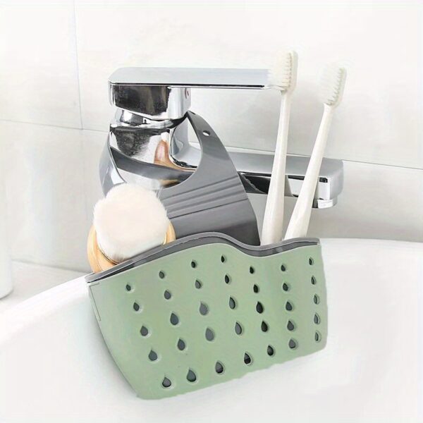 1 Pc Multifunctional Sink Sponge Rack With Adjustable Shoulder Strap - Hanging Bag, Organize And Drain Your Sponge With Ease - Perfect For Kitchen And Bathroom - Kitchen Supplies - Image 8