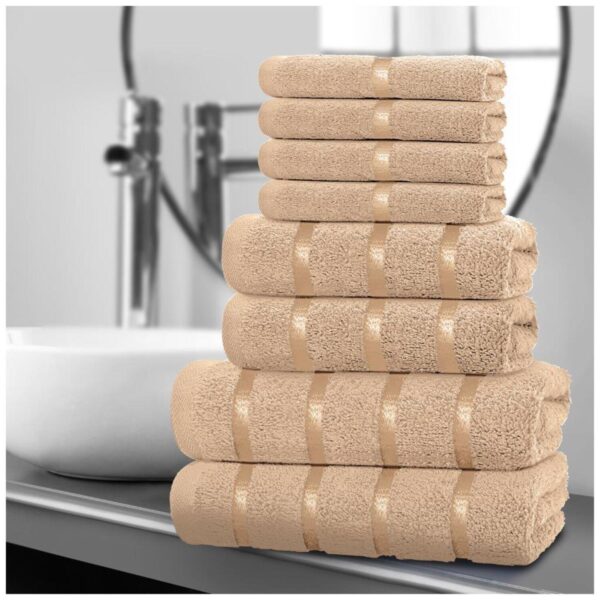 8pcs Egyptian Cotton Towel Set | Quick-Drying & Highly Absorbent | Includes 4 Face, 2 Hand, 2 Bath Towels | Sophisticated Boston Design | 15 Elegant Colours | Machine Washable - Image 8