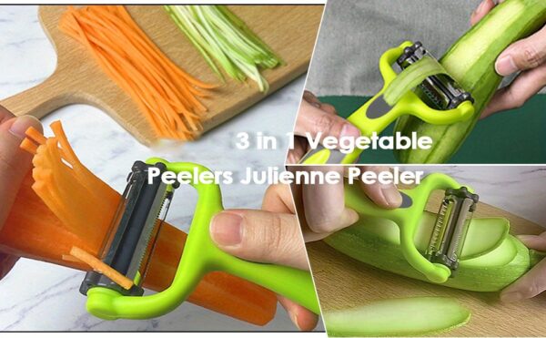 3-in-1 Multifunctional Fruit & Vegetable Peeler, Paring Knife, Grater & Shredder - The Ultimate Kitchen Tool! Kitchen Accessories - Image 9