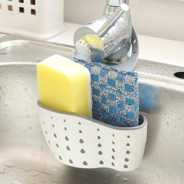1 Pc Multifunctional Sink Sponge Rack With Adjustable Shoulder Strap - Hanging Bag, Organize And Drain Your Sponge With Ease - Perfect For Kitchen And Bathroom - Kitchen Supplies - Image 7
