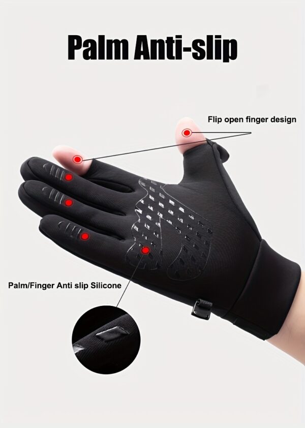1pair Winter Windproof Waterproof Touch Screen Warm Gloves, For Outdoor Cycling, Fishing, Running, Skiing Christmas Gift - Image 11