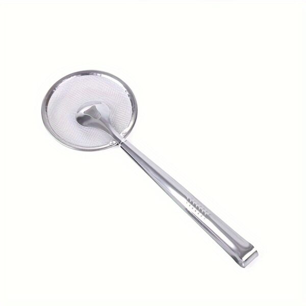 1pc Stainless Steel Frying Oil Filter Clamp & Strainer Spoon - High-Temperature Resistant Kitchen Colander for Efficient Oil Draining, Ideal for Cooking & Frying - Image 6