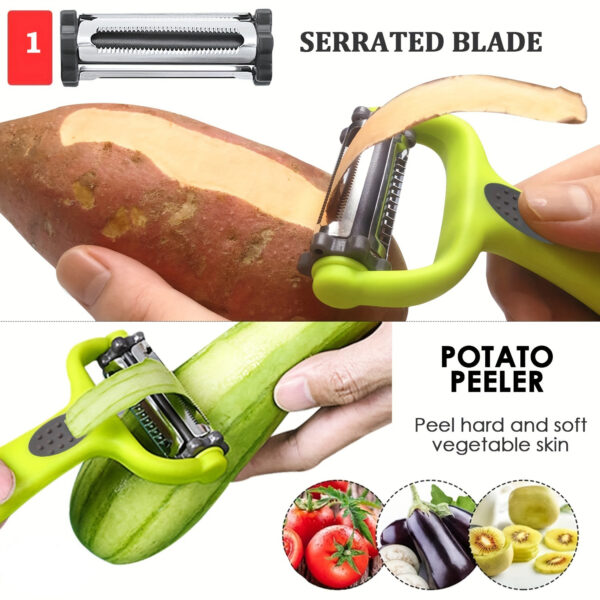 3-in-1 Multifunctional Fruit & Vegetable Peeler, Paring Knife, Grater & Shredder - The Ultimate Kitchen Tool! Kitchen Accessories - Image 10