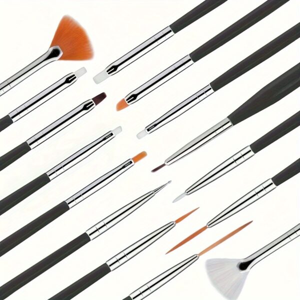 15pcs Fine Detail Paint Brush Set - Versatile Miniature Brushes for Art, Watercolor, Oil Painting, Models, Airplane Kits & Nail Art Supplies - Includes Precision Tips & Flat Brushes, Painting Art Supplies - Image 5