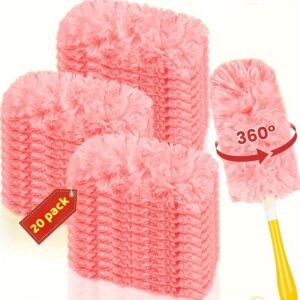 Two-Sided Electrostatic Dust Removal Set | 20/10pcs | Disposable Duster with 360°Rotatable Handle | Suitable for Cleaning Dust, Home, Office, Venetian Blinds, Furniture and Dusting | Pink/Light Blue