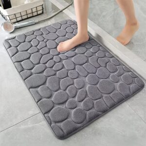 1pc Soft and Comfortable Memory Foam Bath Rug with Cobblestone Embossment - Rapid Water Absorbent and Washable - Non-Slip - Perfect for Shower Room and Bathroom Accessories, Bathroom decorations, kitchen Area Rugs, bedrooom, Bathroom Accessories