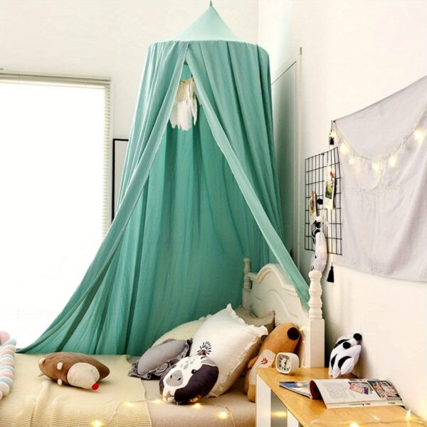1pc Princess Style Kids Bed Canopy, Soft Polyester 100% Fabric, Machine Washable, Dreamy Mosquito Netting, Contemporary Reading Nook Tent for Girls Room, Indoor Use, 100-120 gsm - Image 11