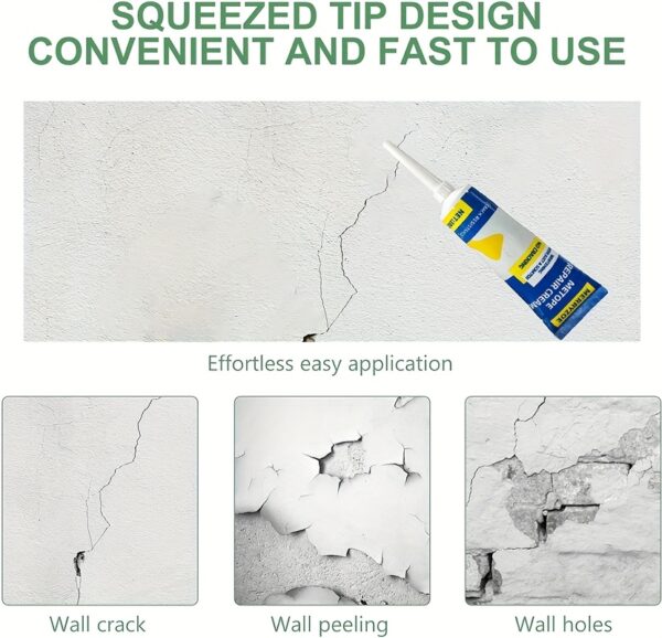 Wall Repair Paste Wall Repair Kit, with Scraper, Quickly and Easily Repairs Home Walls, Plaster Dents and Wood Scratches, Wall Patching Paste Surface Repair Paste White Putty Nail Eye Repair, Suitable for Home Wall Repair - Image 8