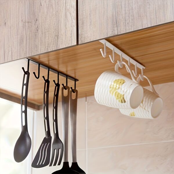 1pc Multifunctional 6-Hook Kitchen Storage Rack - A Suitable Solution for Organizing Cups, Mugs And Clothes in The Kitchen And Dining Room - Image 2