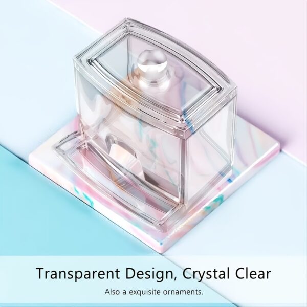 1pc Cotton Swab Holder Cotton Ball Dispenser Organizer Clear Bathroom Storage Containers - Image 8