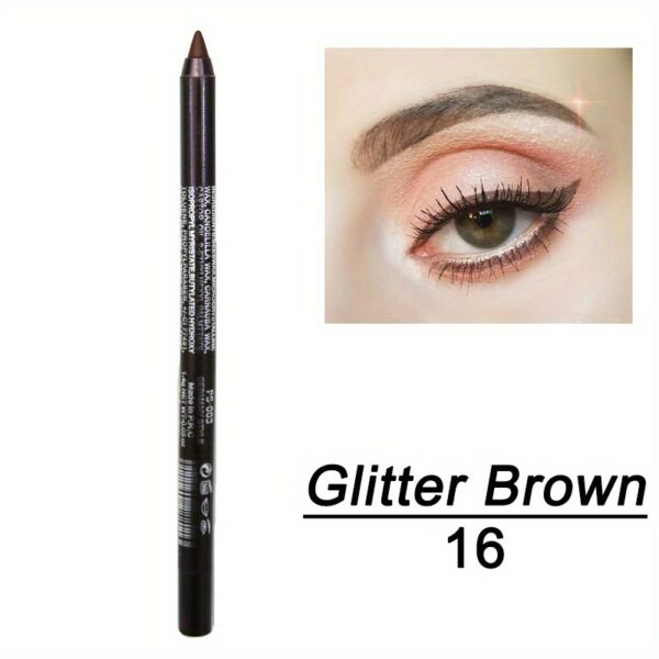 14-Color Colourful Eyeliner Pen, High Pigmented Pearly Glitter Shimmer Metallic Finish, Smokey Punk Gothic Style Eyeliner, Long Lasting Waterproof Eyeliner Stick For Music Festival - Image 16