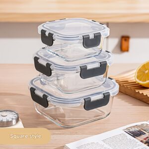 11oz Thickened Glass Lunch Box, Microwave Safe, Rectangular Insulated Food Container for Students and Office Workers, Ideal for Home Meal Prep