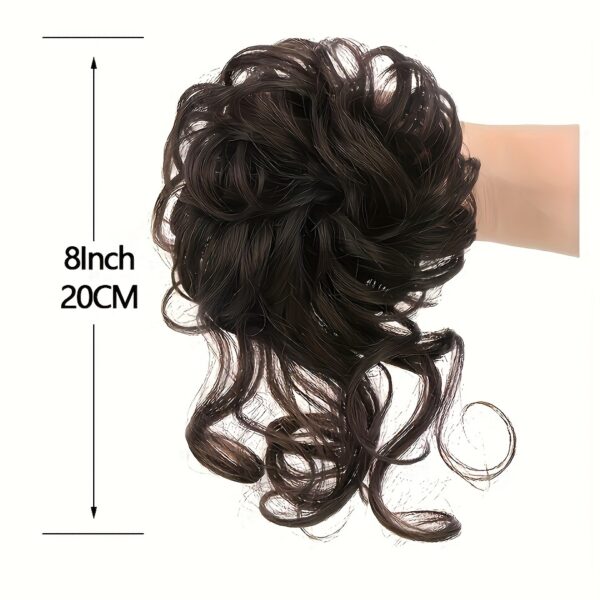 Add Volume and Style with Synthetic Messy Curly Hair Bun Chignon Scrunchy Hair Band! Hair Accessories Halloween Christmas - Image 6