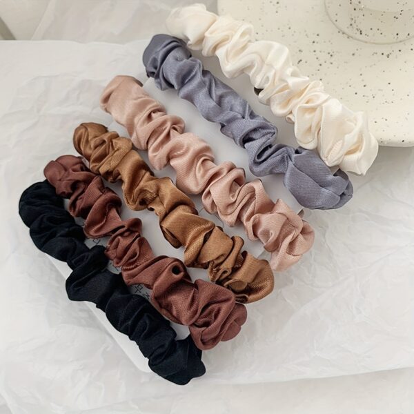 6 Pcs Silky Scrunchies Women Hair Ties Skinny Hair Scrunchy Hair Bands Elastic Hair Accessories   Women Ponytail Holders - Image 3
