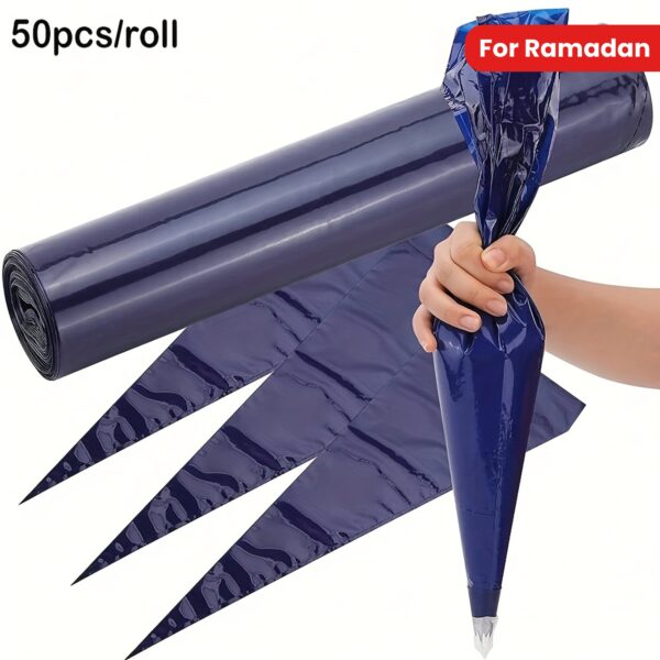 [Professional Cake Decorating Bags] 50pcs Disposable Pastry Bags, 16-Inch Thick PET Piping Bags for Cake Decorating, Professional Baking Accessories for Valentine'S Day, Ramadan, Father'S Day, Mother'S Day, Graduation - Image 16