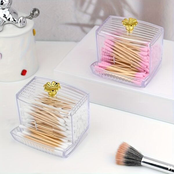 1pc Clear Acrylic Swab Holders With Wooden Lid, Dust-proof Storage Jars For Swab, Jewelry, Powder Puffs, Beauty Eggs, Household Storage Organizer For Dresser, Desktop, Bathroom, Home, Dorm - Image 16