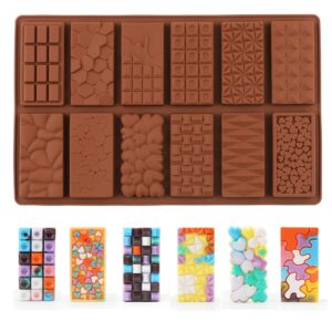 1pc, Non Stick 3D Silicone Chocolate Bar Mold, Break Apart, Large, For Wax Melts, Candy, Mousse Cake Mold