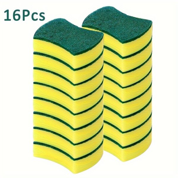 8/16/32pcs, Multifunctional Cleaning Sponge, Double-Sided Scouring Pad For Household Cleaning, Dishwashing Sponge, Premium Kitchen Sponge, Durable Non-scratch Sponge Wipe, Super Absorbent, Cleaning Supplies, Cleaning Tool - Image 6