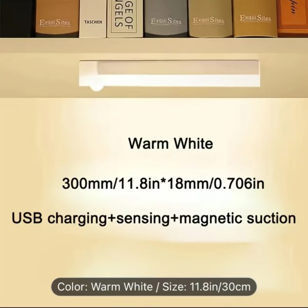 [200mAh Rechargeable LED Motion Light] USB Rechargeable LED Motion Sensor Night Light - 200mAh/400mAh, Wireless Auto-On for Under Cabinet, Kitchen, Wardrobe & More - Warm/White Options - Image 7