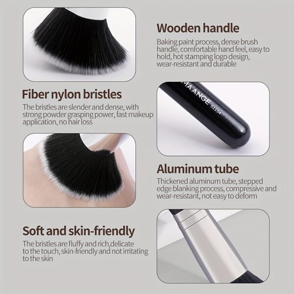 MAANGE Flawless Foundation Brush - Large Flat Top, Ultra-Soft Nylon Bristles for Seamless, Quick Application - Fragrance-Free, Ideal for All Skin Types - Black Handle, MAANGE - Image 14