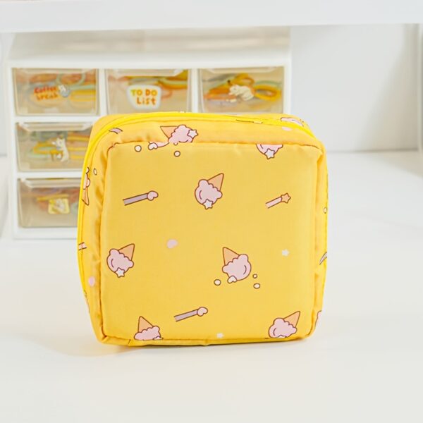 Cute Bear Portable Sanitary Napkin Storage Bag - Large Capacity, Waterproof, and Organizer for Women  - Cartoon Physiological Period Tampon Bag - Image 3