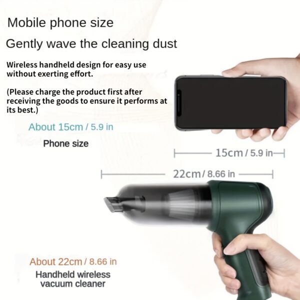 High Power Three In One Wireless Vacuum Cleaner With Extended Battery Life For Suction, Air Extraction, And Blowing At Home And In Car - Image 3