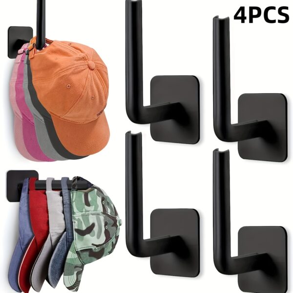 1pc/2pcs/3pcs/4pcs Punch-free Hat Storage Hook, Hanging Plastic Hook for Keys, Hat, Towels, Self-Adhesive Hook for Sundries, Household Space Saving Storage Organizer for Entryway, Hallway, Bathroom, Bedroom, Home, Dorm - Image 9