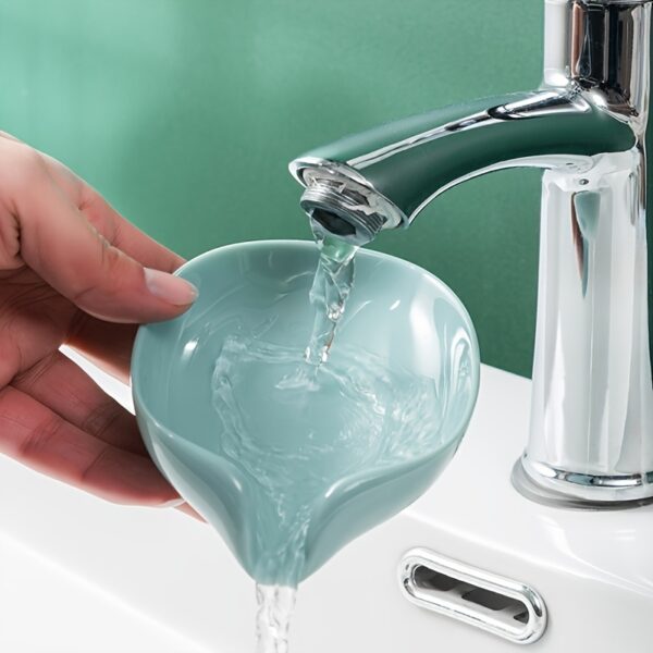 Elegant Leaf-Shaped Soap Holder: Drain-Design, Strong Suction, Easy Install, Enhances Bathroom Decor & Keeps Soap Dry - Image 11