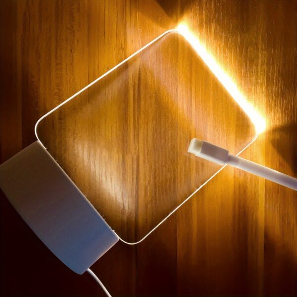 Modern LED Message Board Night Light - USB-Powered, Warm Glow, Rewritable, Acrylic Desk Lamp for Bedroom or Home Office - Image 15