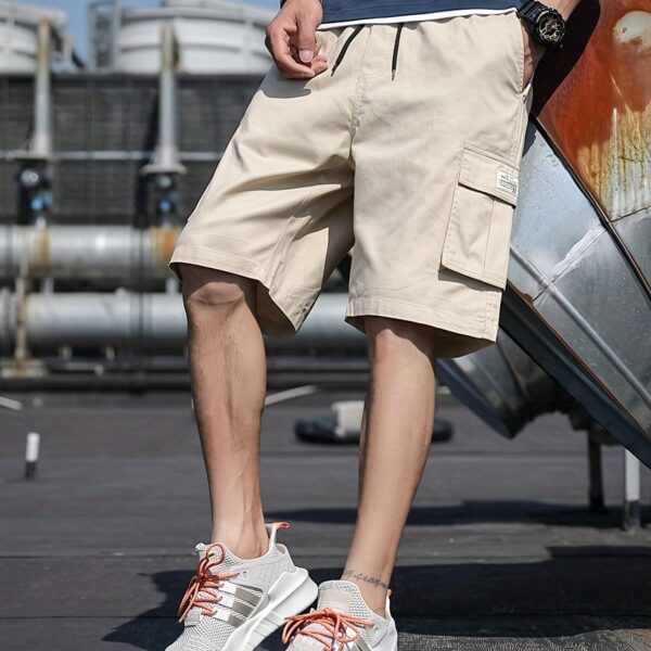 Mens Stylish Multi-Pocket Cargo Shorts - Comfortable Drawstring Waist for Summer - Versatile Bermuda Length - Image 11