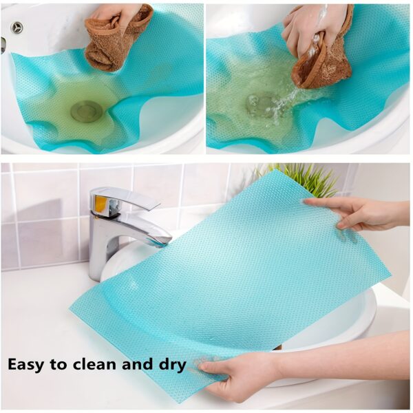4pcs Refrigerator Liners Mats: Washable, Waterproof & Oilproof - Perfect for Shelves, Freezer, Cupboard, Cabinet & Drawer! - Image 4
