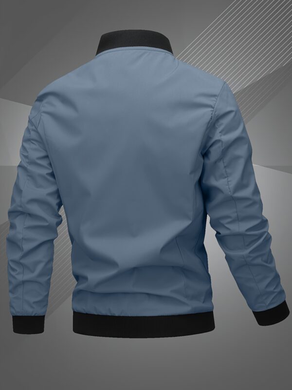 Men'S Letter Embroidered Casual Bomber Jacket - Image 7