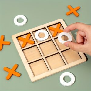 Wooden XO Well Shaped Chess For Children's Puzzle, Nine Palace Grid Chess, Parent-child Interaction, Building Blocks, Leisure Battles, Development Game Toys Halloween, Christmas Gift