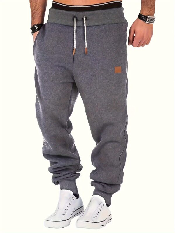 Men's Slim Fit Casual Trousers Drawstring Waist Sweatpants For Autumn And Winter - Image 6