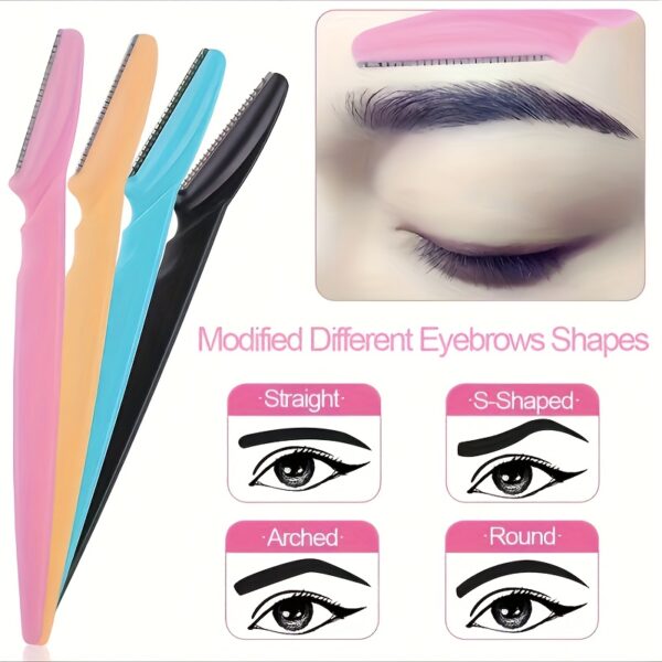 3-24pcs Eyebrow Razor Shaper Set, Facial Hair Remover Trimmer Grooming Kit for Women And Men, Stainless Steel, Non-Electric, No Battery Needed, with Various Colors for Versatility - Image 12